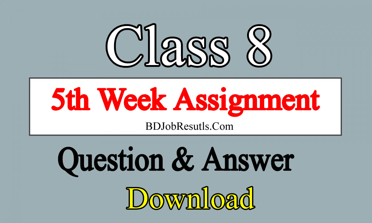 5th assignment class 8 2022
